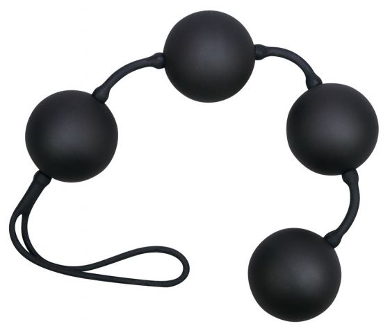 Шарики анальные 4 шт. на сцепке в силиконе Velvet balls (24, Ø 3.5 см)