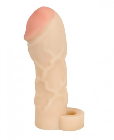 Реалистичная закрытая насадка на пенис с подхватом мошонки T&B Extension (17, Ø 5.5 см)