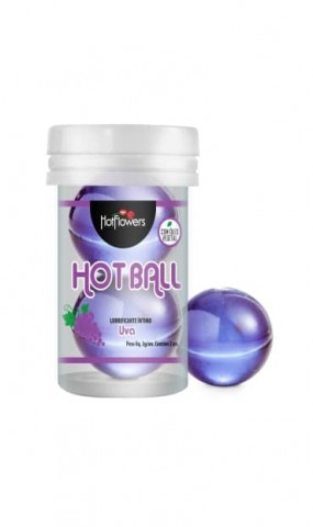 Интимный гель AROMATIC HOT BALL на масляной основе с ароматом и вкусом винограда, 2 шарика