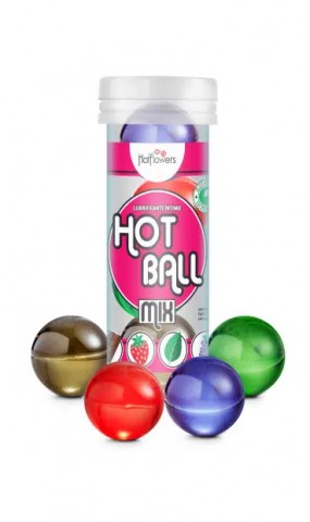Ароматизированный лубрикант HOT BALL MIX на масляной основе, 4 шарика